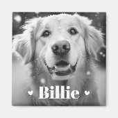 Aimant Coeurs de nom de chat de chien animal (Devant)