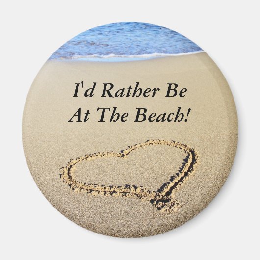 Aimant Coeurs De Plage Dans Le Sable (Devant)