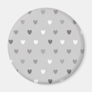 Aimant Coeurs de polka minuscules dans les tons gris
