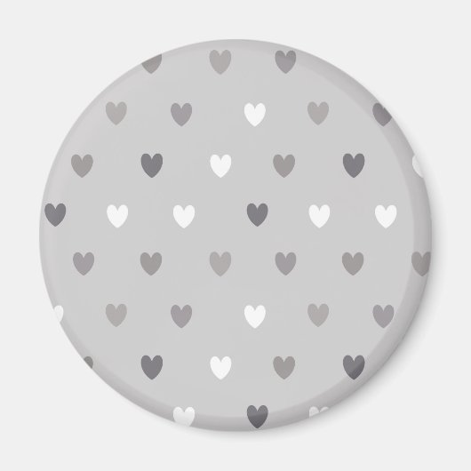 Aimant Coeurs de polka minuscules dans les tons gris (Devant)