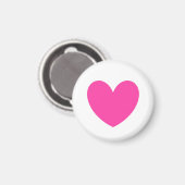 Aimant Coeurs de polka rose Fuchsia sur blanc (Recto/Verso)