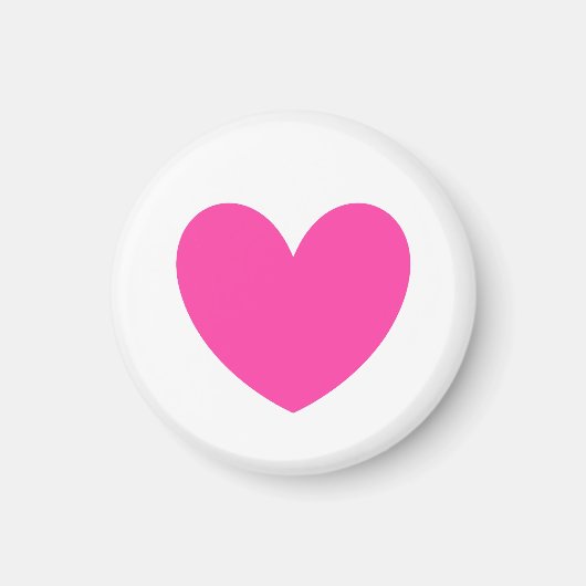 Aimant Coeurs de polka rose Fuchsia sur blanc (Devant)