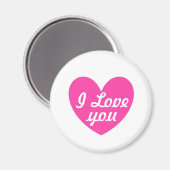 Aimant Coeurs de polka rose Fuchsia sur blanc (Recto/Verso)
