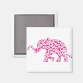 Aimant Coeurs d'éléphant rose et pourpre (Recto/Verso)