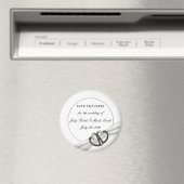 Aimant Coeurs Diamants Noir & Blanc Enregistrer L'Aimant  (In Situ (Lave-vaisselle))