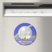 Aimant Coeurs d'or du 50e anniversaire (cadre photo) (In Situ (Lave-vaisselle))