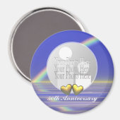 Aimant Coeurs d'or du 50e anniversaire (cadre photo) (Recto/Verso)