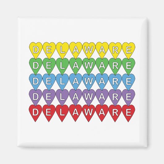 Aimant Coeurs du Delaware Motif (Devant)