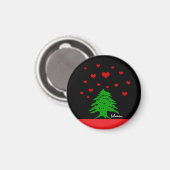 Aimant Coeurs du Liban & drapeau libanais mode / Amour (Recto/Verso)
