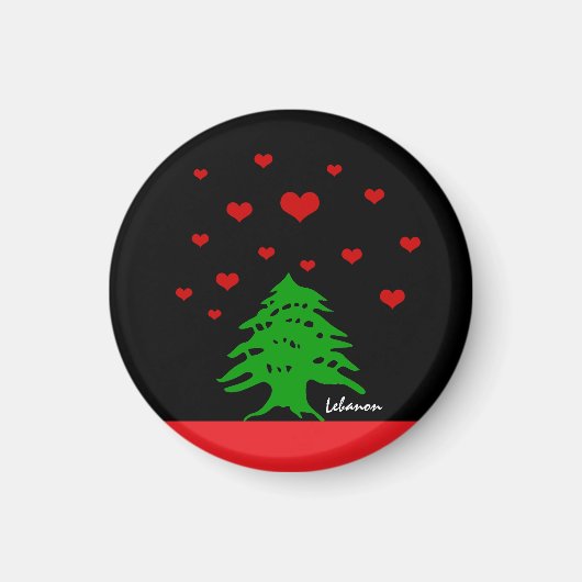 Aimant Coeurs du Liban & drapeau libanais mode / Amour (Devant)