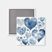 Aimant Coeurs en Delft Blue (Recto/Verso)