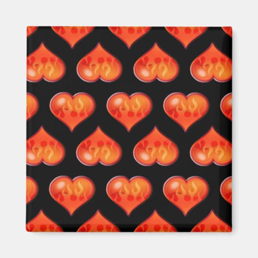 Aimant Coeurs en feu (Devant)