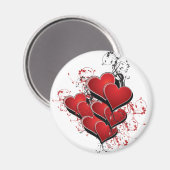 Aimant Coeurs en feu (Recto/Verso)
