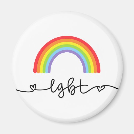Aimant Coeurs et arcs-en-ciel LGBT (Devant)