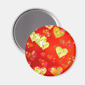 Aimant Coeurs et fleurs (Recto/Verso)