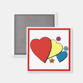 Aimant Coeurs et fleurs- (Recto/Verso)