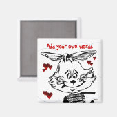 Aimant Coeurs et lapin Personnalisez (Recto/Verso)