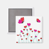 Aimant Coeurs et papillons Valentine Love (Recto/Verso)