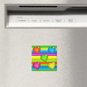 Aimant Coeurs et rayures multicolores (In Situ (Lave-vaisselle))