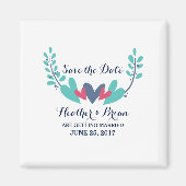 Aimant Coeurs et vignes Enregistrer l'aimant Date (Devant)