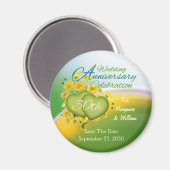 Aimant Coeurs fleurs sauvages 30e fête Mariage (Recto/Verso)