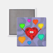 Aimant Coeurs funky (Recto/Verso)