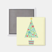 Aimant Coeurs mignons pastel moderne sapin de Noël (Recto/Verso)