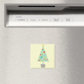 Aimant Coeurs mignons pastel moderne sapin de Noël (In Situ (Lave-vaisselle))