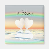 Aimant Coeurs papier du 1er anniversaire (Devant)