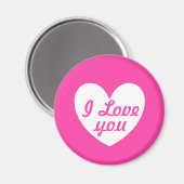 Aimant Coeurs polka blanc sur rose fuchsia (Recto/Verso)