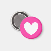Aimant Coeurs polka blanc sur rose fuchsia (Recto/Verso)