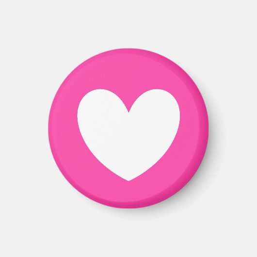 Aimant Coeurs polka blanc sur rose fuchsia (Devant)