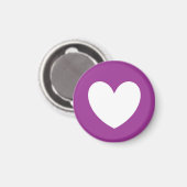 Aimant Coeurs polka blanc sur violet (Recto/Verso)
