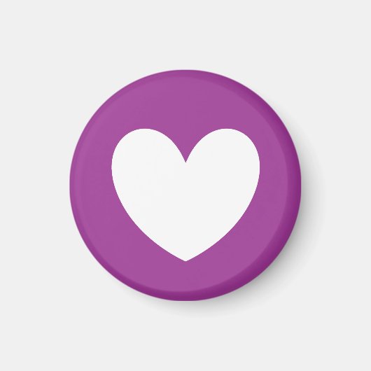 Aimant Coeurs polka blanc sur violet (Devant)