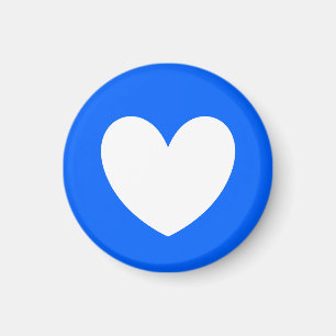 Aimant Coeurs polka blancs sur bleu