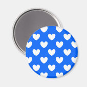 Aimant Coeurs polka blancs sur bleu (Recto/Verso)