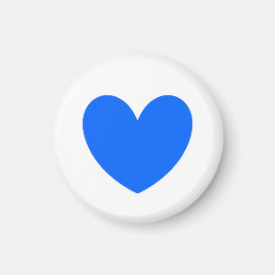 Aimant Coeurs polka bleu sur blanc
