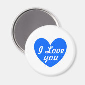 Aimant Coeurs polka bleu sur blanc (Recto/Verso)