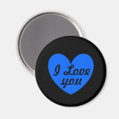 Aimant Coeurs polka bleu sur noir (Recto/Verso)
