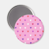 Aimant Coeurs polka rose (Recto/Verso)