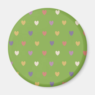 Aimant Coeurs Polka sur vert vert
