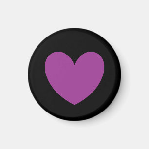 Aimant Coeurs polka violet sur noir