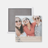 Aimant Coeurs rayonnants Besties Photo (Recto/Verso)