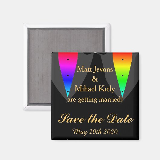 Aimant Coeurs repoussent avec fierté Gay Mariage Enregist (Recto/Verso)