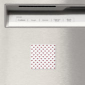 Aimant Cœurs Rose Doré Pailleté Fond Blanc (In Situ (Lave-vaisselle))