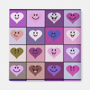 Aimant Coeurs rose et violet