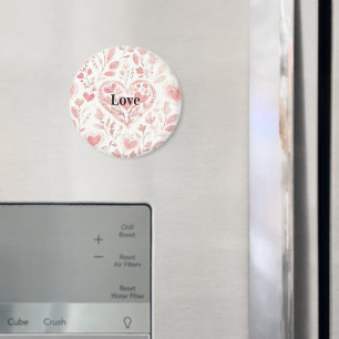 Aimant Cœurs roses Amour floral