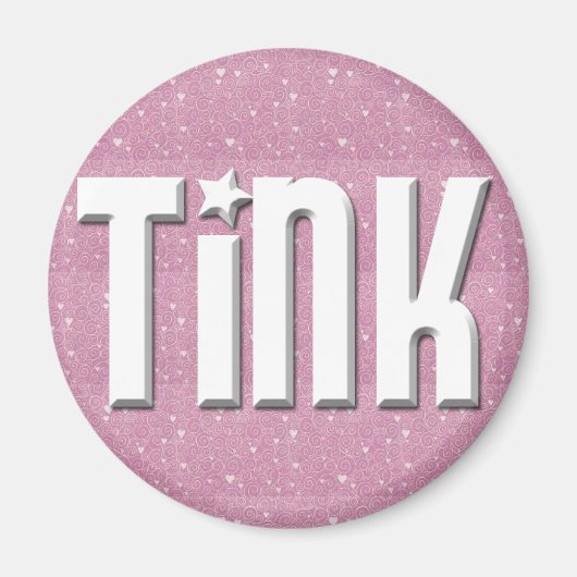 Aimant - Coeurs roses en blanc (Devant)