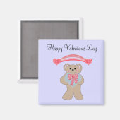 Aimant Coeurs roses et petit ours (Recto/Verso)