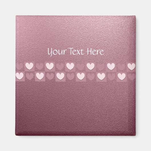 Aimant Coeurs roses personnalisées (Devant)